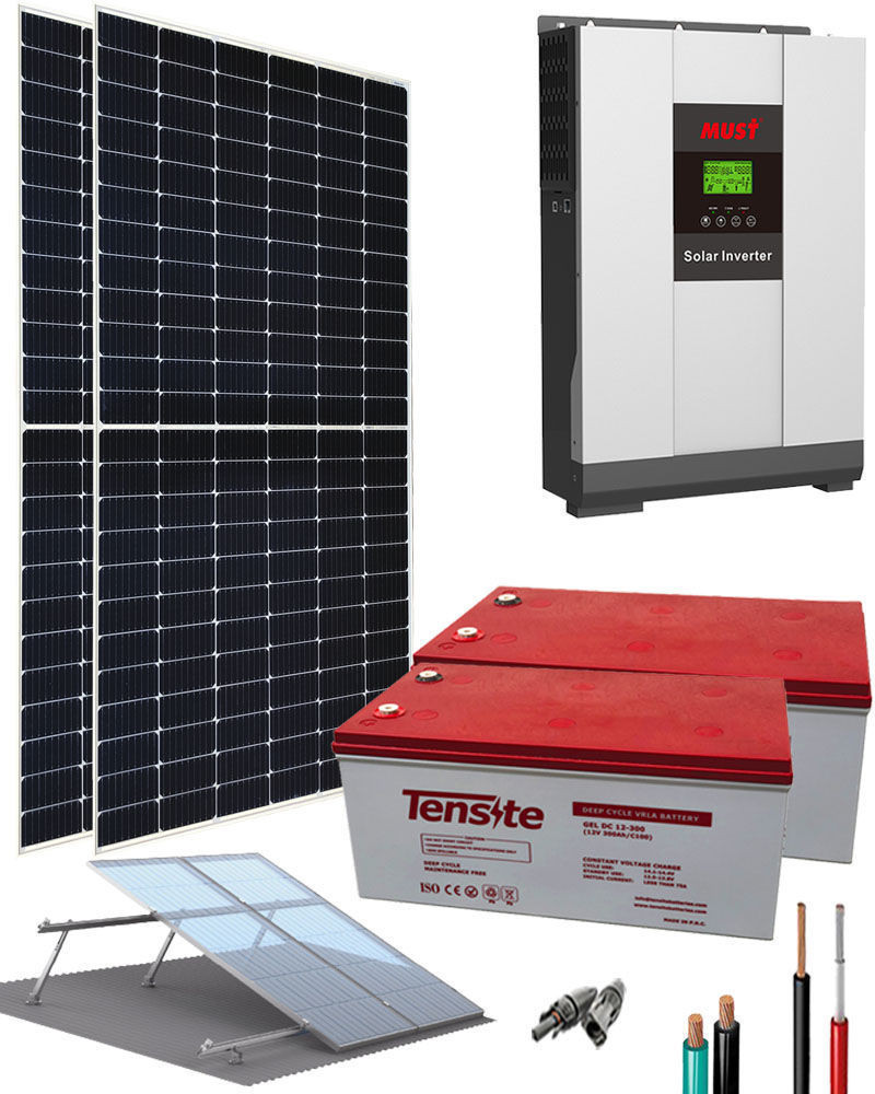 Kit solar para vivienda aislada de la red eléctrica. Ideal para
